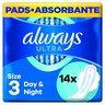 Always Ultra Day & Night (Rozmiar 3) Podpaski Ze skrzydełkami 14 sztuk