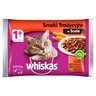 Whiskas 1+ lat Karma pełnoporcjowa smaki tradycyjne w sosie 400 g (4 x 100 g) stokrotka.pl