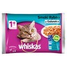 Whiskas 1+ lat Karma pełnoporcjowa smaki rybne w galaretce 400 g (4 x 100 g) stokrotka.pl