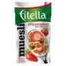 Fitella Musli chrupkie truskawkowe z siemieniem lnianym i kawałkami czekolady 50 g stokrotka.pl