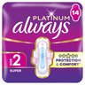 Always Platinum Super (Rozmiar 2) Podpaski ze skrzydełkami, 14 sztuk